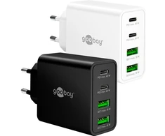 Įkroviklis Goobay 65 W Wieloportowa szybka kroviklis USB-C PD GaN juoda - Wersja kolorystyczna juoda