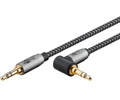 Kabelis Goobay AUX garso pajungimo laidas, 3,5 mm stereo, 90, 1 m, Sharkskin Pilkas - Laido ilgis 1 m