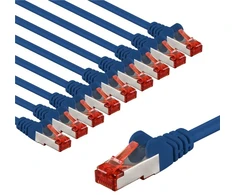 Goobay 66629, 2 m, Cat6, S/FTP (S-STP), RJ-45, RJ-45, Mėlyna, Raudona