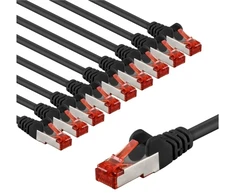 „Goobay CAT 6 Komutacinis kabelis“, S/FTP (PiMF), 5 m, juodas, 10 vienetų pakuotė – laido ilgis 5 m