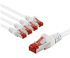 Goobay CAT 6 kabelis krosowy, S/FTP (PiMF), 5 m, balta, komplektas 5 - Długość kabla 5 m