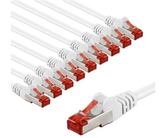 Goobay 66649, 5 m, Cat6, S/FTP (S-STP), RJ-45, RJ-45, Raudona, Balta