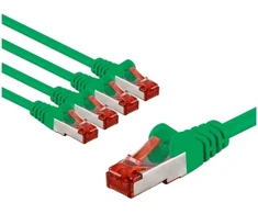Goobay CAT 6 kabelis krosowy, S/FTP (PiMF), 2 m, žalia, komplektas 5 - Długość kabla 2 m