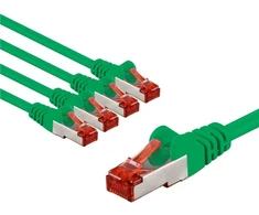 Goobay CAT 6 kabelis krosowy, S/FTP (PiMF), 2 m, žalia, komplektas 5 - Długość kabla 2 m