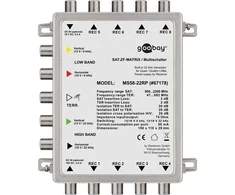 Kelioninis Goobay Pasyvus SAT multiswitch 5 įėjimai/8 išėjimai