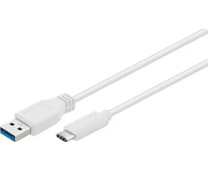 Goobay 67185, 0,5 m, USB A, USB C, 3.2 Gen 1 (3.1 Gen 1), 5000 Mbit/s, balta