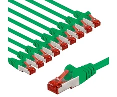 Goobay CAT 6 krosinis kabelis, S/FTP (PiMF), 2 m, žalia, rinkinys 10 - Kabelio ilgis 2 m (RB67508)