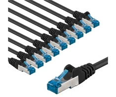 Goobay 67544, 5 m, Cat6a, S/FTP (S-STP), RJ-45, RJ-45, juodas, mėlynas