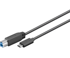 Goobay 67986, 1 m, USB B, USB C, USB 3.2 Gen 1 (3.1 Gen 1), vyriškas/vyriškas, juoda