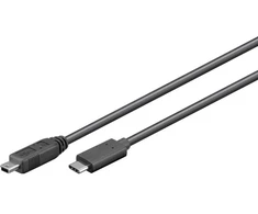 Goobay 67989, 0,5 m, Mini-USB B, USB C, USB 2.0, Kištukas/Kištukas, Juodas