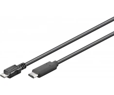Goobay 67993, 1 m, Micro-USB B, USB C, USB 2.0, vyriškas/vyriškas, juodas