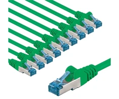 Goobay CAT 6A kabelis krosowy, S/FTP (PiMF), 5 m, žalia, komplektas 10 - Długość kabla 5 m