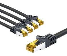 Goobay RJ45 tinklo kabelis CAT 6A S/FTP (PiMF), 500 MHz, su neapdorotu CAT 7 kabeliu, 3 m, juodas, rinkinys 5 - Kabelio ilgis 3 m (RB69405)