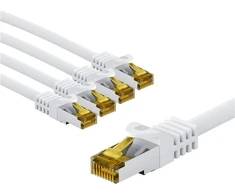 Goobay RJ45 kabelis krosowy CAT 6A S/FTP (PiMF), 500 MHz, su CAT 7 kable surowym, 3 m, balta, komplektas 5 - Długość kabla 3 m (RB69425)