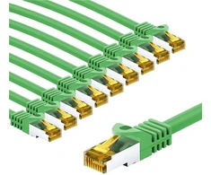 Goobay RJ45 kabelis krosowy CAT 6A S/FTP (PiMF), 500 MHz, su CAT 7 kable surowym, 2 m, žalia, komplektas 10 - Kabelio ilgis 2 m