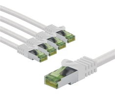 Goobay Kabelis krosowy CAT 8.1 su certyfikatem GHMT, S/FTP (PiMF), 2 m, balta, komplektas 5 - Długość kabla 2 m (RB69769)