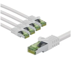 Goobay Kabelis krosowy CAT 8.1 su certyfikatem GHMT, S/FTP (PiMF), 2 m, balta, komplektas 5 - Długość kabla 2 m (RB69769)
