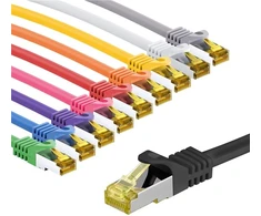 Goobay RJ45 CAT 6A S/FTP (PiMF) pataisinis kabelis, 500 MHz, su CAT 7 neapdorotais kabeliais, 3 m, 10 spalvų rinkinys