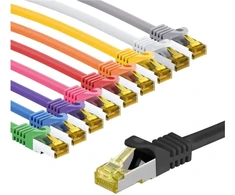 Goobay RJ45 CAT 6A S/FTP (PiMF) pataisinis kabelis, 500 MHz, su CAT 7 neapdorotais kabeliais, 3 m, 10 spalvų rinkinys
