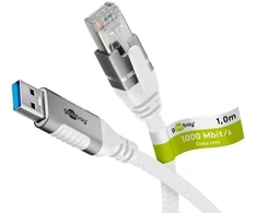 Kabelis USB Goobay USB-A - RJ-45 1 m Baltas (RB74157)