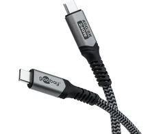 „Goobay“ | USB-C laidas su tekstiliniu apvalkalu, USB4, 240 W, 40 Gbit/s, maitinimo šaltinis, 1 m
