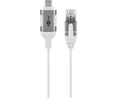 Goobay 74386, USB 3.1 A tipo, RJ45, 1,5 m, baltas