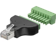 Goobay 76736, 8 kontaktų gnybtų blokas, RJ-45 (8P8C), juodas