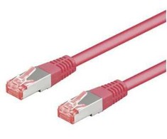 Goobay jungiamasis kabelis RJ-45, Cat 6, S/FTP (PiMF), rožinė, 0.25 m (95455)