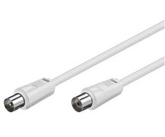 Goobay Antenos kabelis (<70 dB), dvigubai ekranuotas, 1,5 m, koaksialinis, koaksialinis, baltas