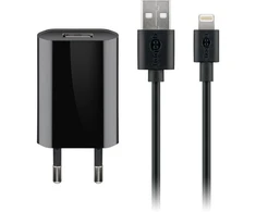 Goobay Apple Lightning įkroviklio rinkinys (5 W), maitinimo blokas su Apple Lightning kabeliu, 1 m, juodas, patalpų, AC, 5 V, 1 m, juodas