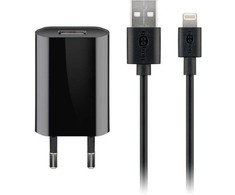Goobay Apple Lightning įkroviklio rinkinys (5 W), maitinimo blokas su Apple Lightning kabeliu, 1 m, juodas, patalpų, AC, 5 V, 1 m, juodas