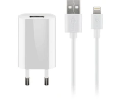 Goobay Apple Lightning įkroviklio rinkinys 5 W, vidaus, AC, 5 V, 1 m, balta