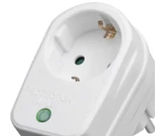Goobay Apsaugotas nuo viršįtampių lizdo adapteris, baltas, CE, GS, 230 V, 77,2 mm, 76 mm, 51,3 mm