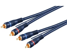 Goobay Automobilio Hi-Fi stereo RCA jungties kabelis, dvigubai ekranuotas, 5 m, 2 x RCA, vyriškas, 2 x RCA, vyriškas, 5 m, mėlynas, raudonas