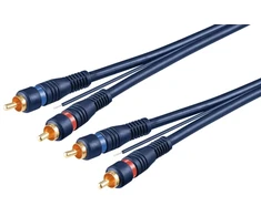 Goobay Automobilio Hi-Fi stereo RCA jungties kabelis, dvigubai ekranuotas, 5 m, 2 x RCA, vyriškas, 2 x RCA, vyriškas, 5 m, mėlynas, raudonas