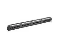 Goobay CAT 5e 19 colių (48,3 cm) pach panelis, 24 portai (1 U), RJ-45, Cat5e, U/UTP (UTP), 22/26, juodas, montuojamas į stelažą
