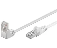 Goobay CAT 5e tinklo kabelis su 1x 90° kampu, F/UTP, 1 m, baltas, 1 m, Cat5e, F/UTP (FTP), RJ-45, RJ-45, baltas