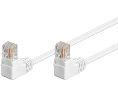 Goobay CAT 5eKabel łączący 1x 90 pod kątem,U/UTP, Baltas - Długość kabla 1 m (RB96070)