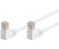 Goobay CAT 5e pataisymo kabelis 2x 90° kampu, U/UTP, 1 m, Baltas, 1 m, Cat5e, U/UTP (UTP), RJ-45, RJ-45, Baltas