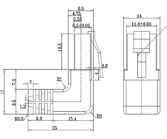 Goobay CAT 5e tinklo kabelis su 2x 90° kampu, U/UTP, juodas, 3m, 3 m, Cat5e, U/UTP (UTP), RJ-45, RJ-45, juodas