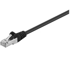 Goobay Kabelis krosowy patchcord F/UTP kat. 5e CCA juoda 0,5m (68654)