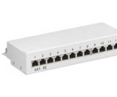 Goobay CAT 5e mini / darbalaukio pataisų skydelis, 12 prievadų – pilkos spalvos versija
