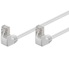 Goobay LAN patchcord kabelis CAT 5E F/UTP 2x90 Baltas 0,5 m