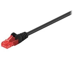 Goobay CAT 6 Komutacinis kabelis, U/UTP, juodas, 3 m, Cat6, U/UTP (UTP), RJ-45, RJ-45, Juodas