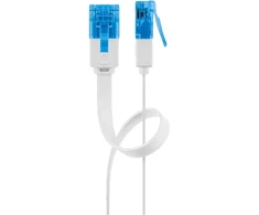 Goobay CAT 6A UTP FLAT Patchcord LAN kabelis, baltas, 3m