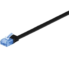 Goobay CAT 6A Flat Komutacinis kabelis U/UTP, juodas, 20 m, Cat6a, U/UTP (UTP), RJ-45, RJ-45, Juodas
