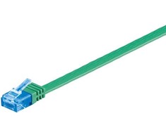 Goobay CAT 6A plokščias jungties kabelis, U/UTP, žalias – laido ilgis 1 m