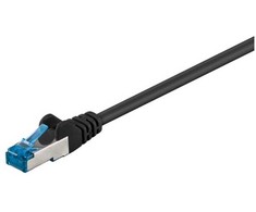 Goobay CAT 6A tinklo kabelis, S/FTP (PiMF), 0,25 m, juodas, 0,25 m, Cat6a, S/FTP (S-STP), RJ-45, RJ-45, juodas