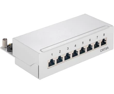 Goobay CAT 6a mini/darbalaukio pataisų skydelis, 8 prievadai – pilkos spalvos versija