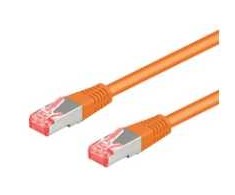 Goobay CAT 6A jungiamasis kabelis, S/FTP (PiMF), oranžinis, 7,5 m - LSZH be halogenų, CU medžiaga
